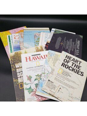 National Geographic Maps Lot USA New York California Alaska Hawaii Maps